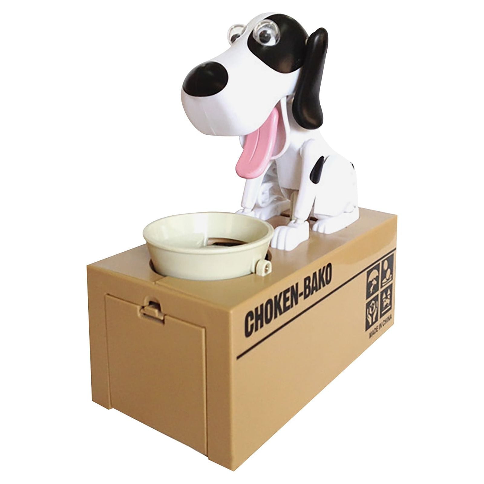 TITA-DONG Eat Money Dog Piggy Bank - Automatic Coin-Stealing Puppy, Brown, 2.7x7 Inches