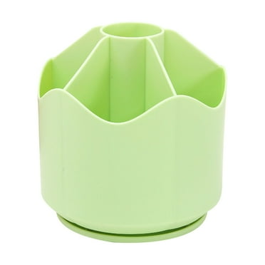 Wovilon Desk Organizer, 360-Degree Rotating Pen Pencil Holder, 6 Compartments Desktop Stationary Organizer, Home Office Art Supply Storage Box Caddy (Green)