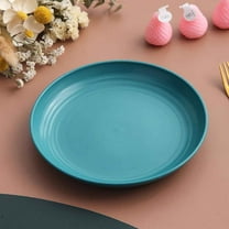 Wovilon Dessert Plates, 6.9 inch Plastic Round Salad Plates, Appetizer Plates, Cute Decorative Plastic Dinnerware for Kitchen, Small Plates Serving Dishes, Dishwasher Oven Microwave Safe （Green）