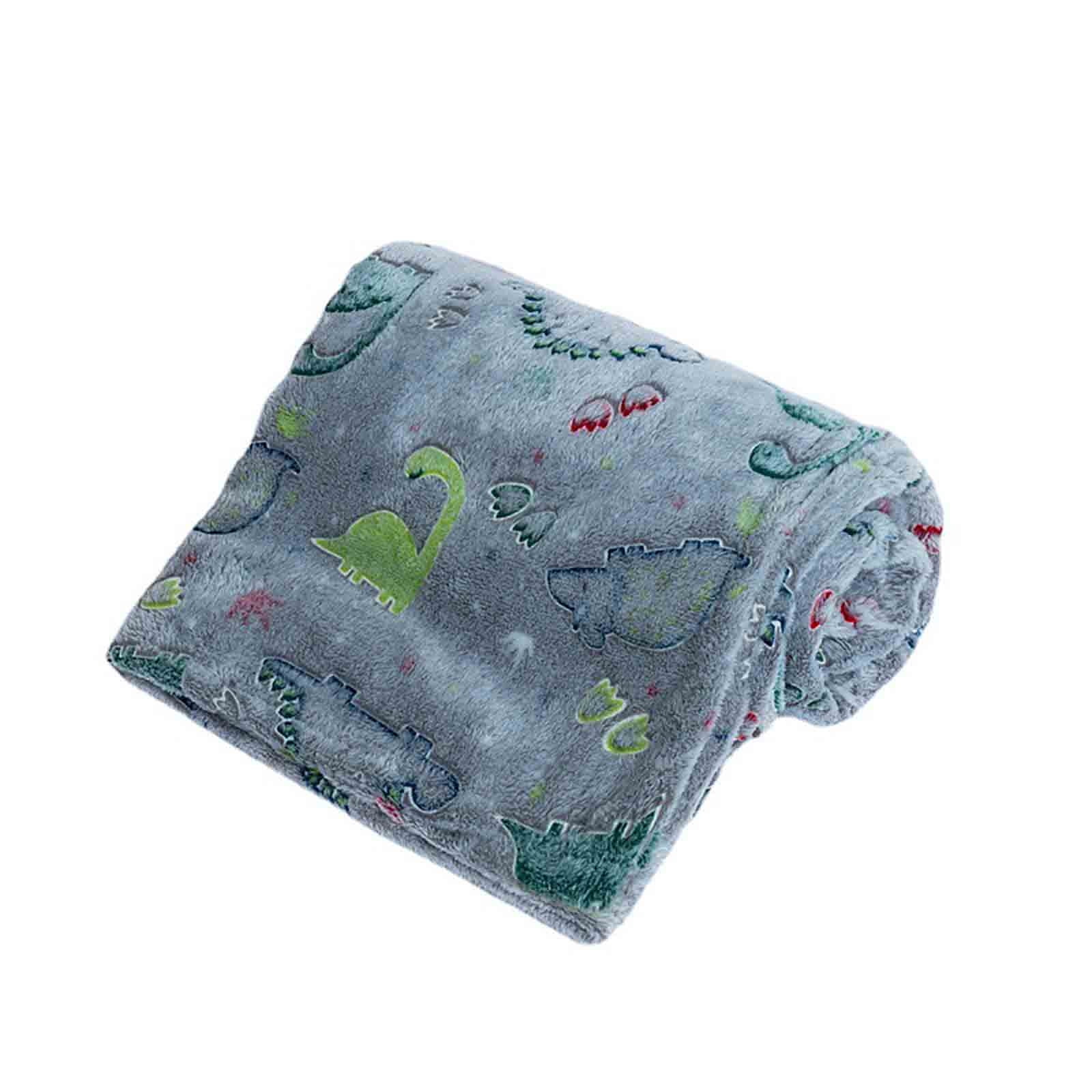 Wovilon Dinosaur Glowing Blanket, Glow In The Dark Luminous Dinosaur Blanket, Soft Warm Plush Blanket Flannel Air-Conditioning Cover Blanket Children'S Night Light Blan