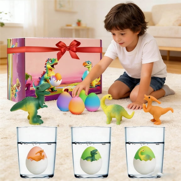 Wovilon Dinosaur Hatching Eggs, Easter Egg Hunt Supplies, Classroom Prize Dino Toys, 6 Pack Growing Dinosaur Eggs