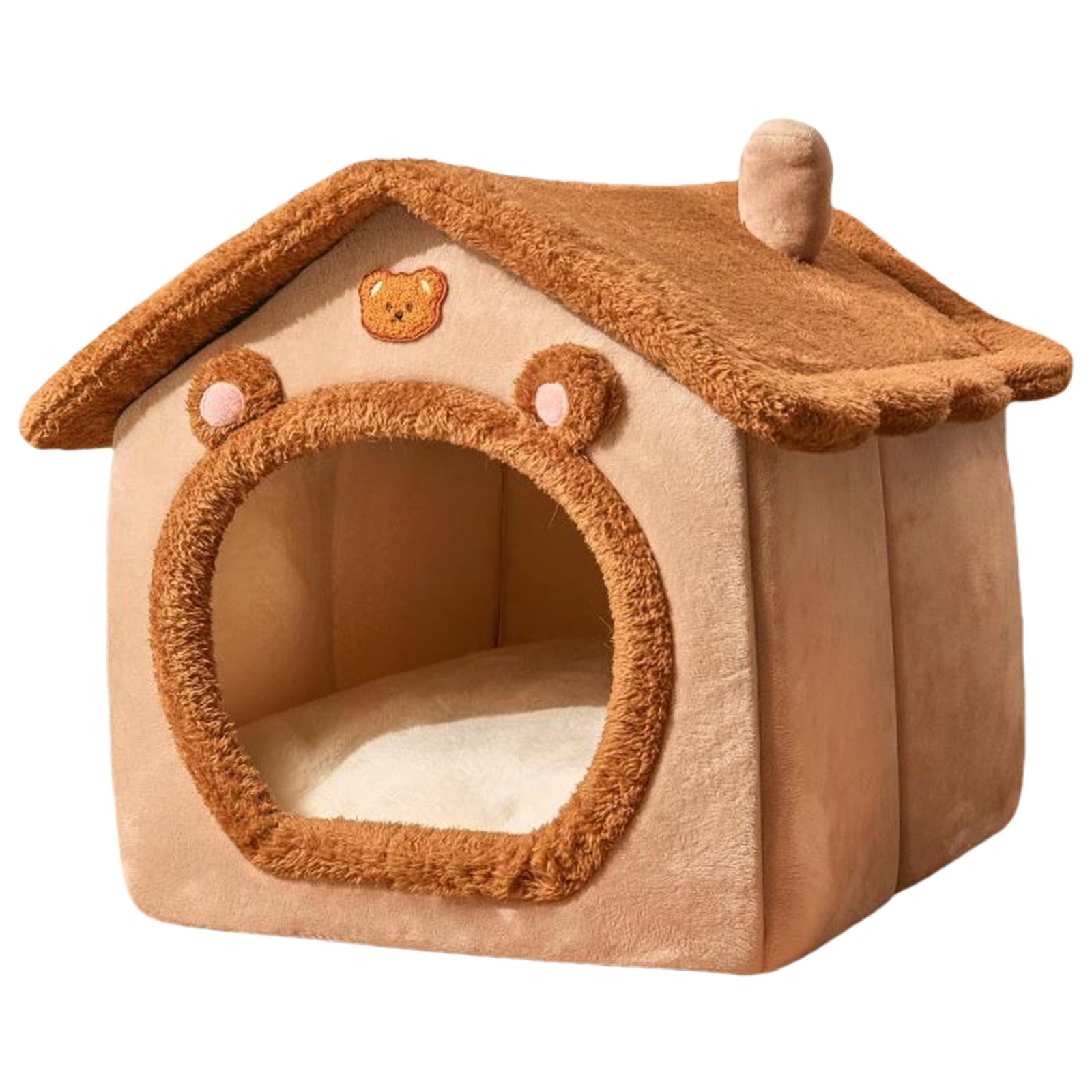 Wovilon Dog House Indoor Memory Sponge, Foldable Dog House Kennel Bed Mat with Cushion for Small Medium Large Dogs Cats, Winter Warm Cat Nest Puppy Cave Sofa Pet Products, 16" x 18" x 18"