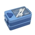 thumbnail image 1 of Wovilon Double Layer Plastic Lunch Box Large Capacity Student Office Worker Divided Lunch Box Microwave Oven Lunch Box, 1 of 2