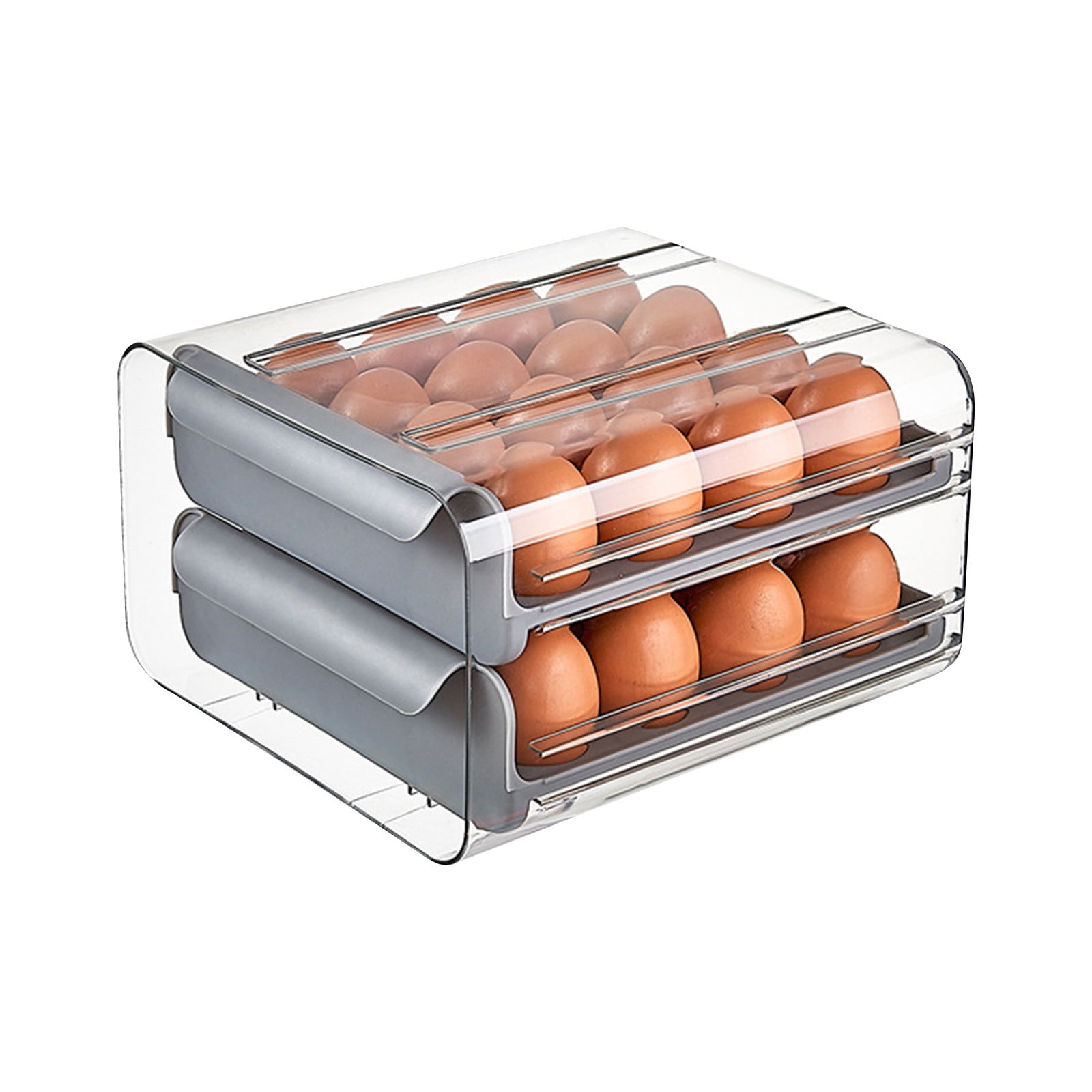 Wovilon Drawer-type Eggs Storage Box Eggs Organizer Kitchen Thickened Large-capacity Eggs Tray