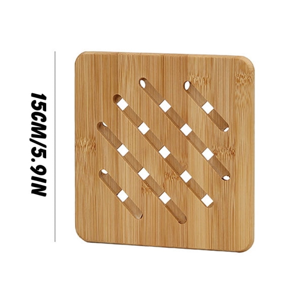 Wovilon Dural Table Mat Place Mats Bamboo Wooden Pot Stand Non-Slip Trivet Mats Multi-Purpose Pan Pot Protectors For Kitchen