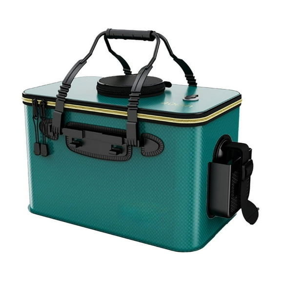 Wovilon EVA Folding Thickened Fishing Bucket Pattern Live Fish Bucket Portable Outdoor Fish Bucket Fishing Supplies