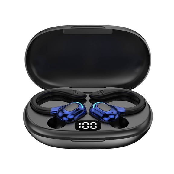 Wovilon Ear Hook Bluetooth Earbuds With Charging Case Large Battery Long Endurance Touch Support Bt Earphone Led Battery Display Active Noise Reduction Earphone For Music, Game Low Latency Earphone