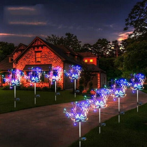 Wovilon Easter Courtyard Decoration Led Solar Light Flower Arrangement Lamp (Shape Can Be Changed Manually)