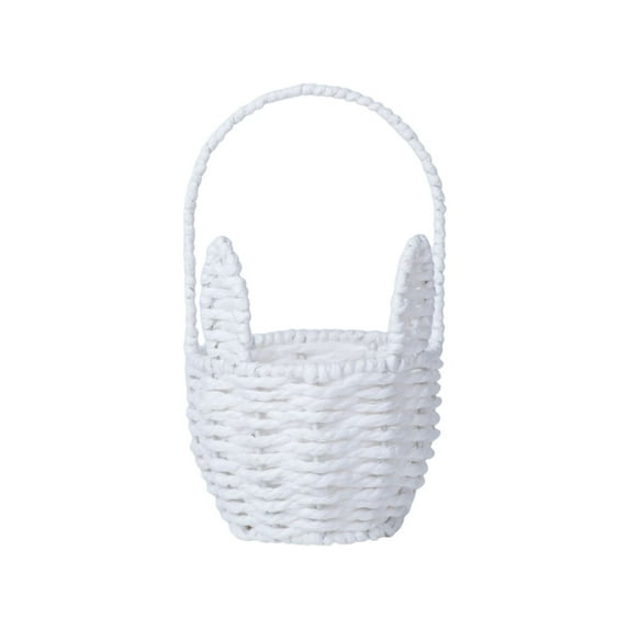 Wovilon Easter Woven Bunny Basket Long Ears Bunny Storage Basket Tote Bag Easter Eggs Storage Basket Kids Gift Storage Tote Bag