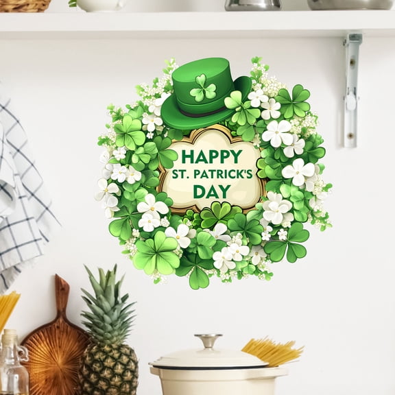 Wovilon Easy Peel St. Patrick's Day Stickers - Green Holiday Decor, Festive Window Decals, Party Decorations for Home and Event