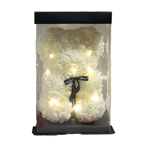 Wovilon Eternal Flower PE Rose Bear Birthday Gift Valentine's Day Qixi Gift To Girlfriend Simulation Flower Gift