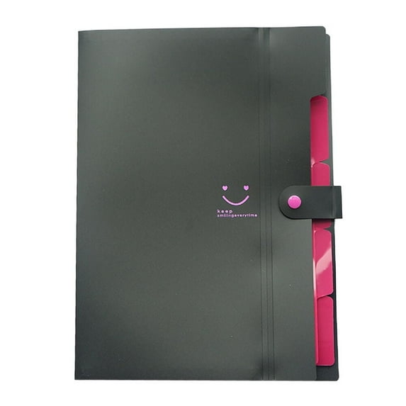Wovilon Expanding File Folder 5 Pockets A4 File & Paper Sorter & Organizer, Black