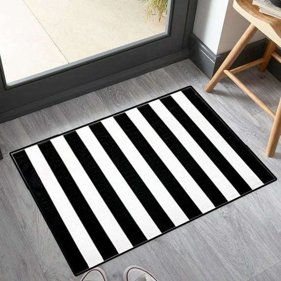 Wovilon Fall Outdoor Rug Halloween Rug Thanksgiving Decor Rug New Stripe Outdoor Rug Layered Doormats For Front Door Porch Farmhouses Entryway Patio Dark Color Rug
