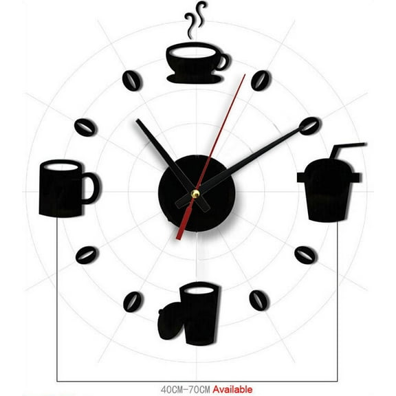 Wovilon Fashion Acrylic Diy Self Adhesive Interior Wall Creative Decoration Clock Home Decor Wall Stickers & Murals Wall Stickers for Bedroom, Living Room