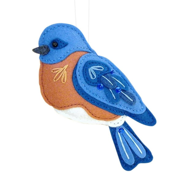Wovilon Felt Bird Ornaments Xmas Ornaments For Christmas Tree Hanging Decoration Tufted Bird Ornament Handmade Wool Felt Decoration For Festival Party Supply