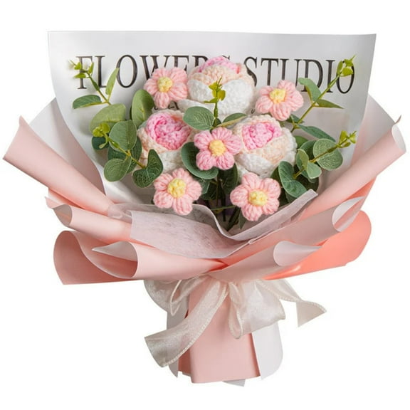 Wovilon Finished Hand-woven Bouquet Of Roses For Valentine's Day Simulated Dried Flower Girlfriend's Birthday