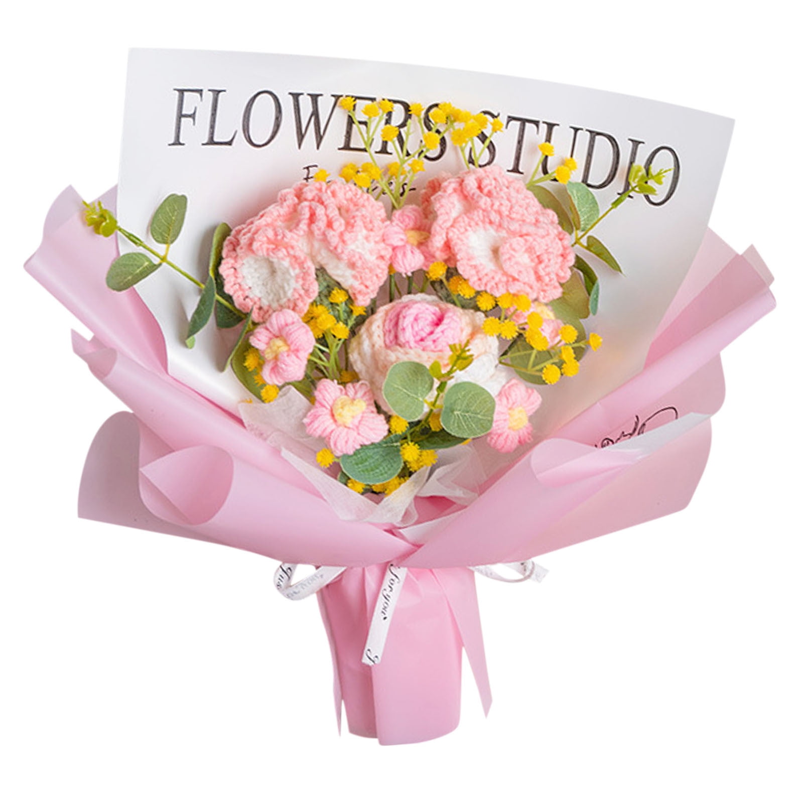 Wovilon Finished Hand-woven Bouquet Of Roses For Valentine's Day Simulated Dried Flower Girlfriend's Birthday
