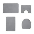 thumbnail image 1 of Wovilon Foam Bath Mat 4 Set Bathroom Rugs For 4 Pcs Toilet Mats Universal Soft Comfortable Water Absorption Non-Slip Thick Machine Washable Easier To Dry Dark, 1 of 9