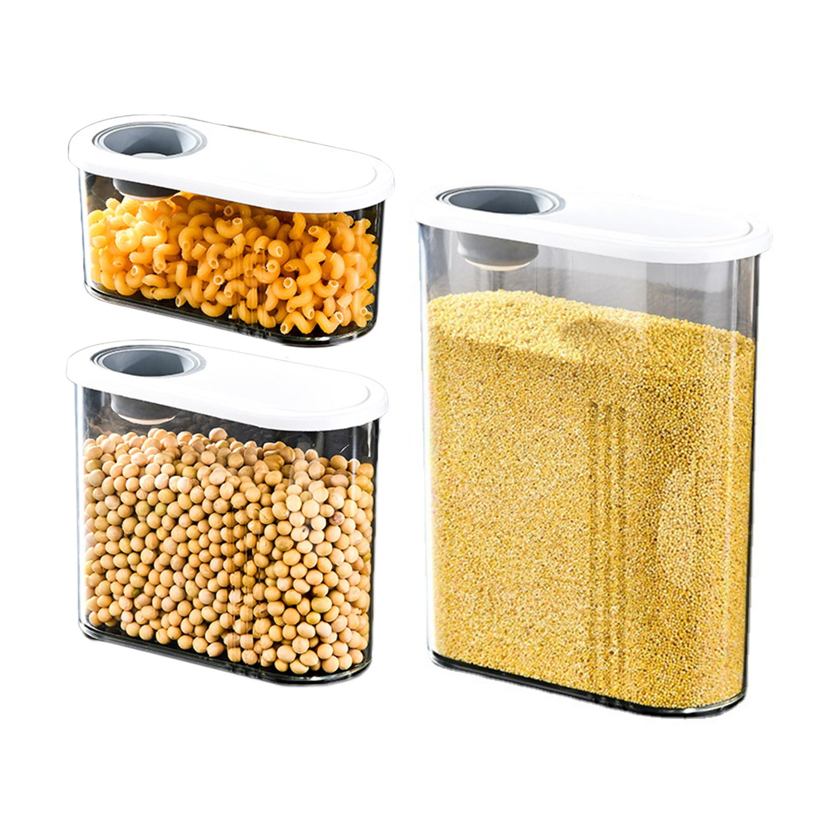 Wovilon Food Storage Containers With Lids Airtight -3PCS Plastic Containers Set For Kitchen Pantry Organize Cereal, Coffee, Pasta, Rice, Sugar, Flour