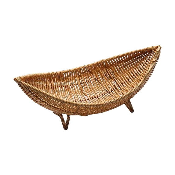 Wovilon Fruit Plates Plastic Rattan Living Room Coffee Table Snack Basket Home Tea Plates