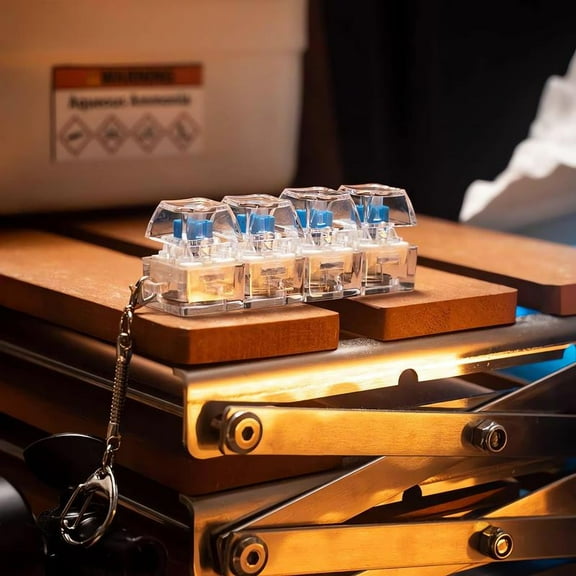 Wovilon Glowing Mechanical Keyboard Stress Toy, XDA Keycap with Blue LED and Keychain, Cute Tech Fidget for Keyboard Lovers, Unique Birthday Gift for Teens Gamers