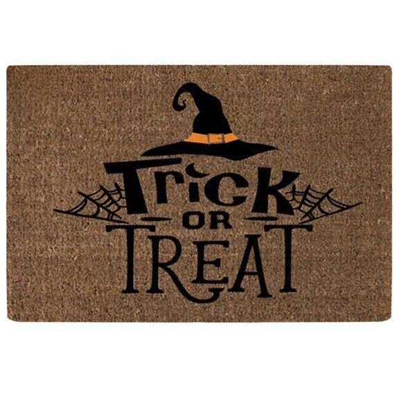 Wovilon Halloween Area Rug Doormat, Black Castle Front Door Mat Non Slip Rubber Backing Halloween Carpet Halloween Rug 16 X 24 Inches