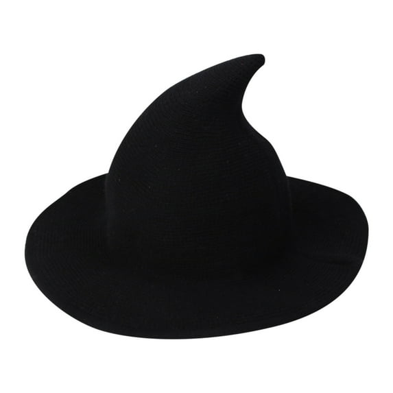 Wovilon Halloween Decor Halloween Witch Hat With Pointed Top Party Funny Knitted Wool Hat