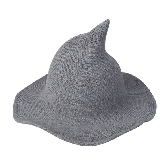 Wovilon Halloween Decor Halloween Witch Hat With Pointed Top Party Funny Knitted Wool Hat