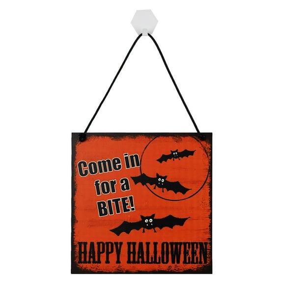 Wovilon Halloween Hanging Decoration Halloween Wooden Pendant Pumpkin Skull Spider Bat Party Scene Decoration