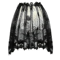 Wovilon Halloween Lamp Shade Lampshades Lamp Cover Topper Scarf Spider Web Black Lace Ribbon Halloween Decoration