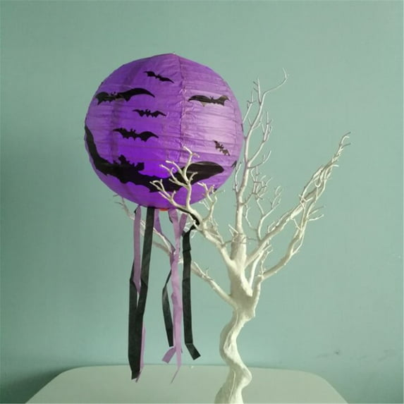 Wovilon Halloween Paper Lanterns Jack O Lantern Pumpkin Hanging Lanterns Spider Bat Skeleton Lanterns For Halloween Indoor Outdoor Party Decoration Supplies