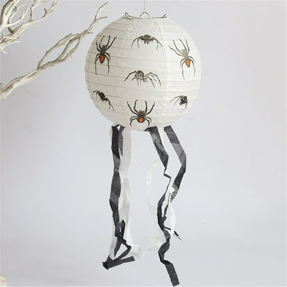 Wovilon Halloween Paper Lanterns Jack O Lantern Pumpkin Hanging Lanterns Spider Bat Skeleton Lanterns For Halloween Indoor Outdoor Party Decoration Supplies