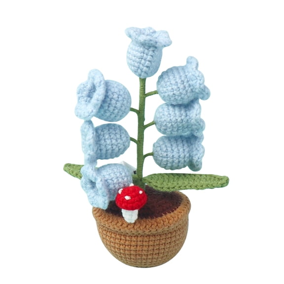 Wovilon Handmade Crochet Flower Lamp Artificial Flowers Crochet Night Light Lamp With 7 Warm Table Decor For Bedroom