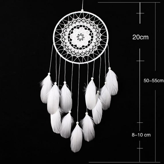 Wovilon Handmade Lace Dream Catcher Feather Bead Hanging Decoration Ornament Gift