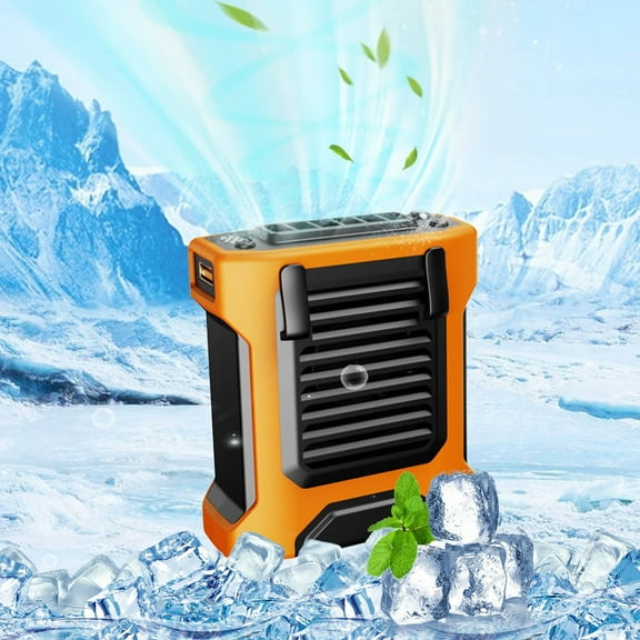 Wovilon Hanging Waist Fan Strong Wind Power Bank Flashlight Lighting Outdoor Small Construction Hanging Waist Strong Fan 4000mah