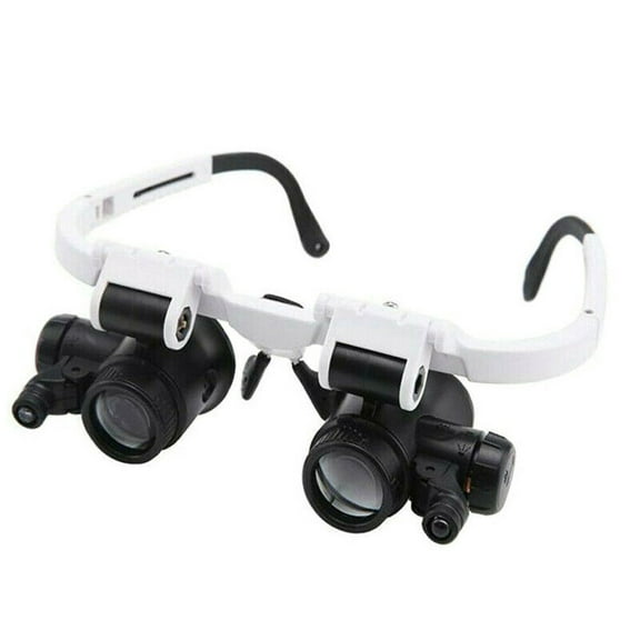 Wovilon Head Mount 2 Led Lights Magnifying Glass, Headband Hands Free Magnifying Glass Cket Magnifier 8X 15X 23X, Dual-Lens Eye Loupe Magnifier For Electronics Jeweler Watch Repair
