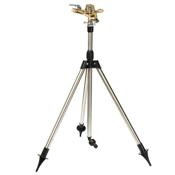 Wovilon Heavy Duty Impact Sprinkler On Tripod Base, Metal Pulsating Tripod Sprinkler For Large Garden, And Yard, Tower Sprinkler With Coverage And Height Tools & Home Improvement