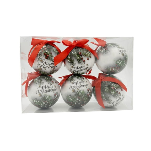 Wovilon High Definition Color Printed Christmas Balls High End Hand Made Stickers Christmas Balls Crystal Christmas Tree Ornaments