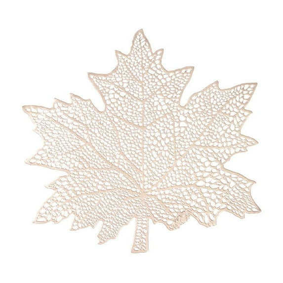 Wovilon Hollow PVC Maple Leaf Shaped Placemat And Oil Proof Household Western Style Placemat Insulation Pad Decorative Placemat