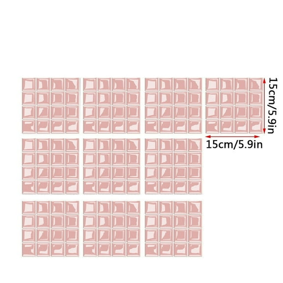 Wovilon Home Decor, 10Pc 3D Crystal Tile Stickers Diy Waterproof Self-Adhesive Wall Stickers 15*15cm Home Decor Clearance