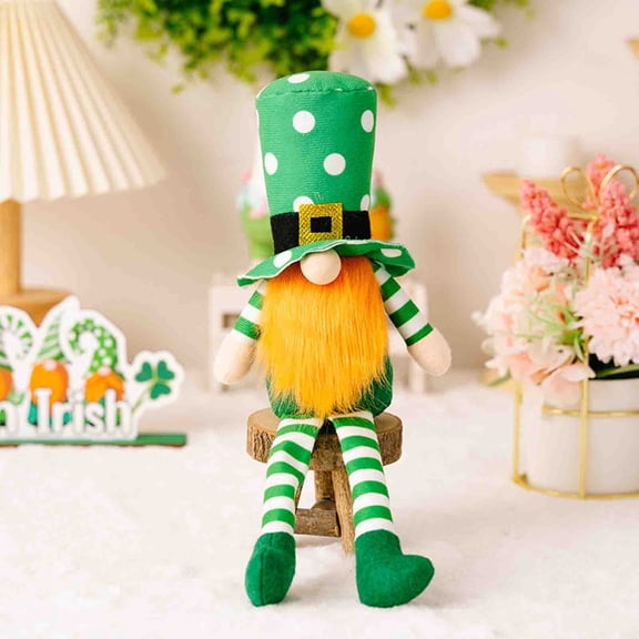 Wovilon Home Decor St Patricks Day Decorations St. Patrick'S Day Gnome Decoration, Handmade Green Spring Plush Doll, Irish Dwarf Decorations Home Gift Table Ornaments