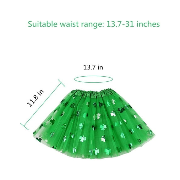 Wovilon Home Decor St Patricks Day Decorations St. Patrick'S Day Party Accessories For Women Kids -Tutu Skirt, Headband, Heart Shape Sunglasses, Bead Necklaces(Kids)