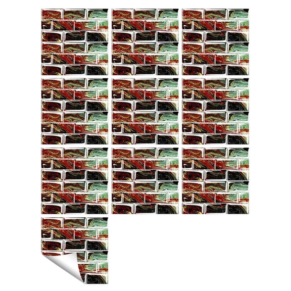Wovilon Home Decor for Living Room 1Set 10Pc Self Adhesive Tile 3D Sticker Kitchen Bathroom Wall Sticker Decoration