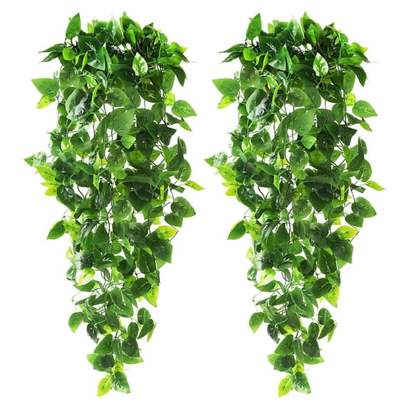 Wovilon Home Decor for Living Room 2Pcs Artificial Hanging Plants for Wall Indoor Outdoor Decoration (No Baskets)
