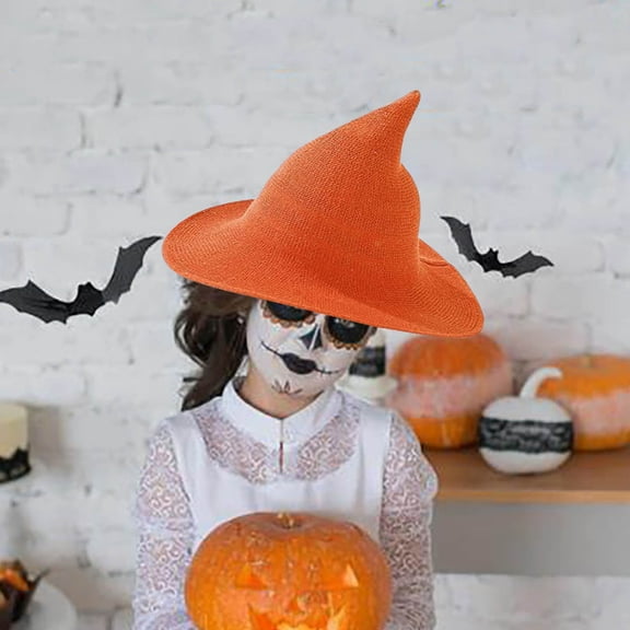 Wovilon Hot Selling Wizard Summer Halloween Witch Hat Tip Foldable Hat