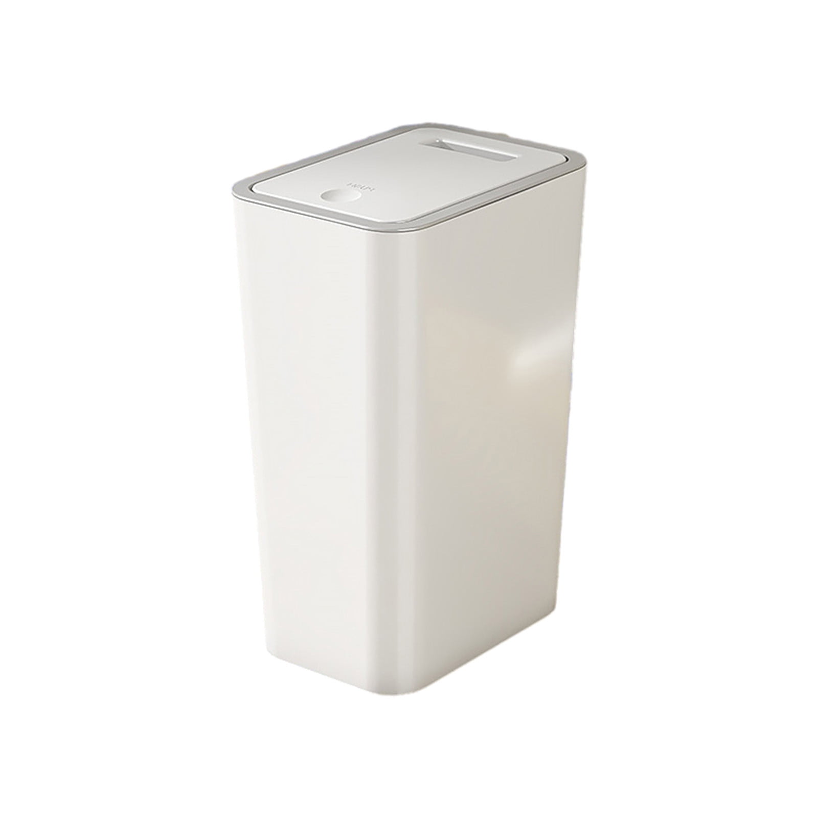 Wovilon Household Push-type Trash Can for Living Room, Kitchen and Bathroom with Lid and Deodorant Trash Can, 13" x 7.7" x 5.1", White