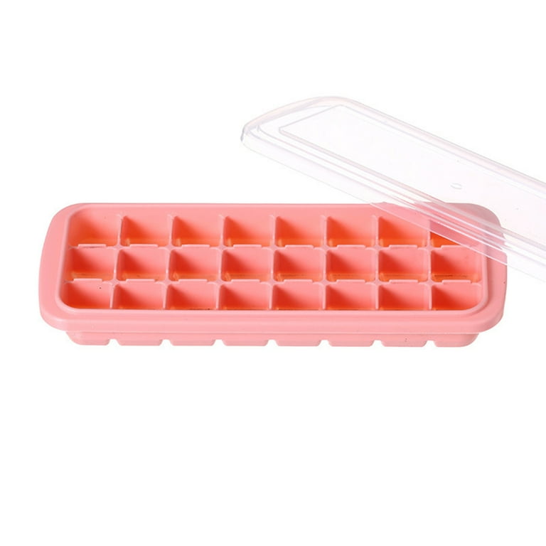 Wovilon Plastic Ice Cube Tray, Easy-Release & Flexible 16-Ice Cube Trays  with Spill-Resistant Removable Lid, Stackable Ice Trays with Covers for