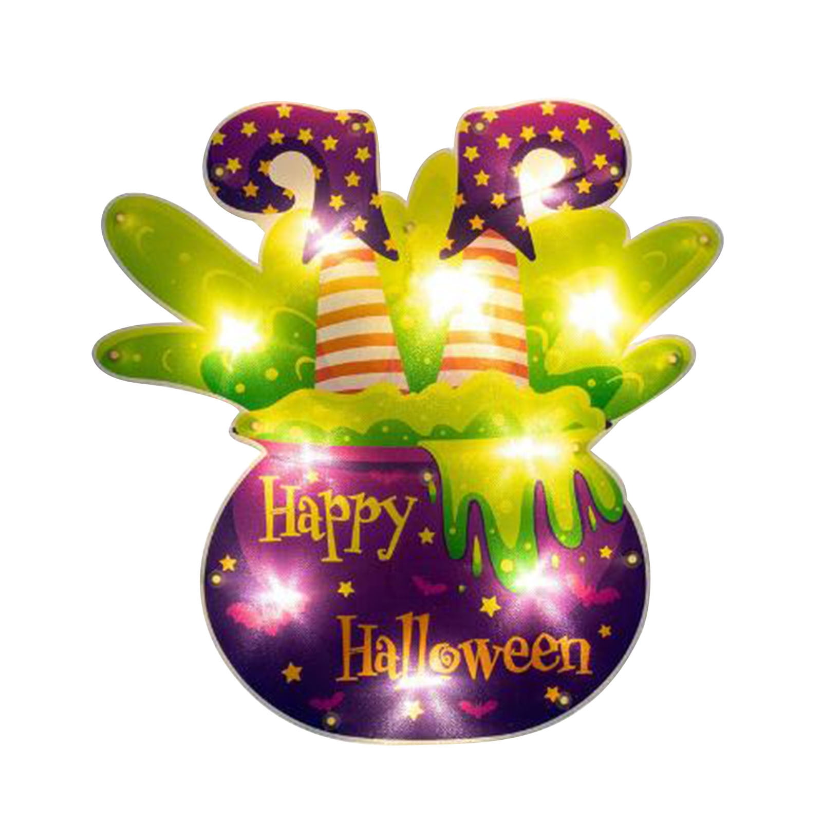 Wovilon Impact 16" Lighted "Happy Halloween" Sign Window Silhouette