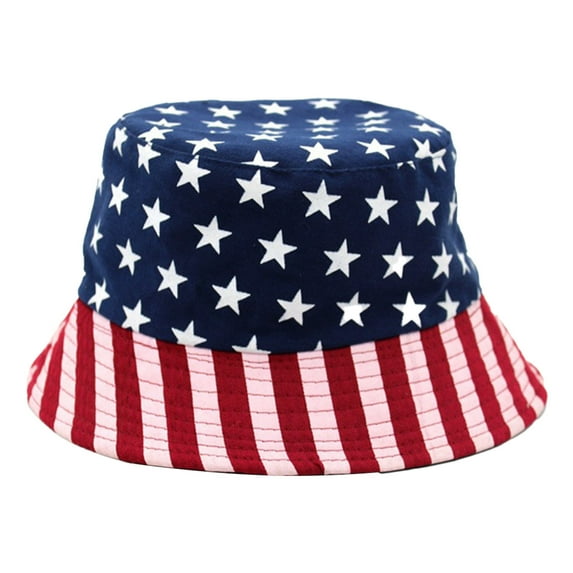 Wovilon Independence Day 4Th Of July Hat Patriot Costume Topper Print Cap Bucket Hats, Independence Day Keepsake Decoration Gift