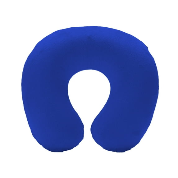 Wovilon Inflatable Travel Neck Pillow for Airplane Train Car Washable Pillowcase U Shaped Office Napping Pillow, Blue